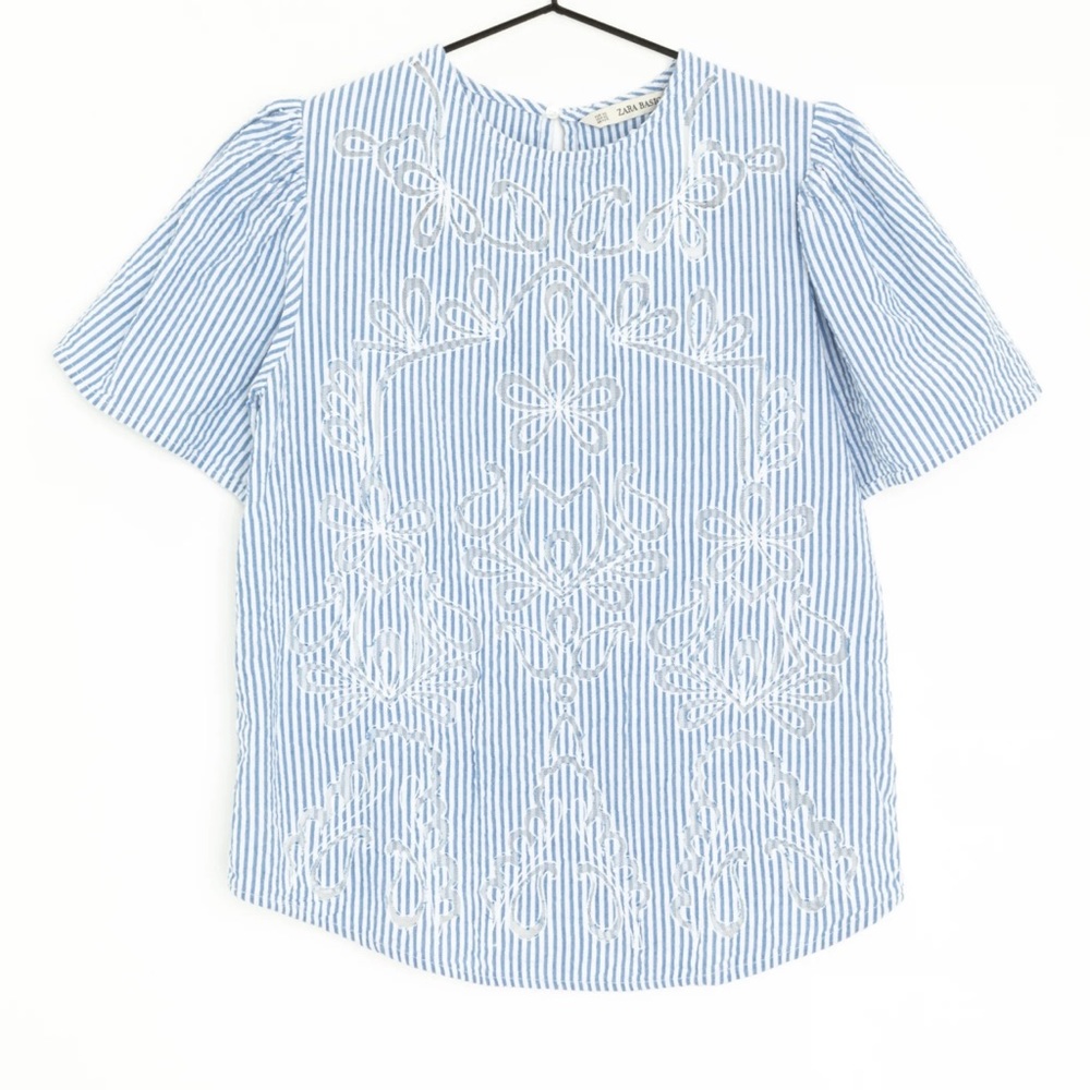 Zara Blue Striped Top